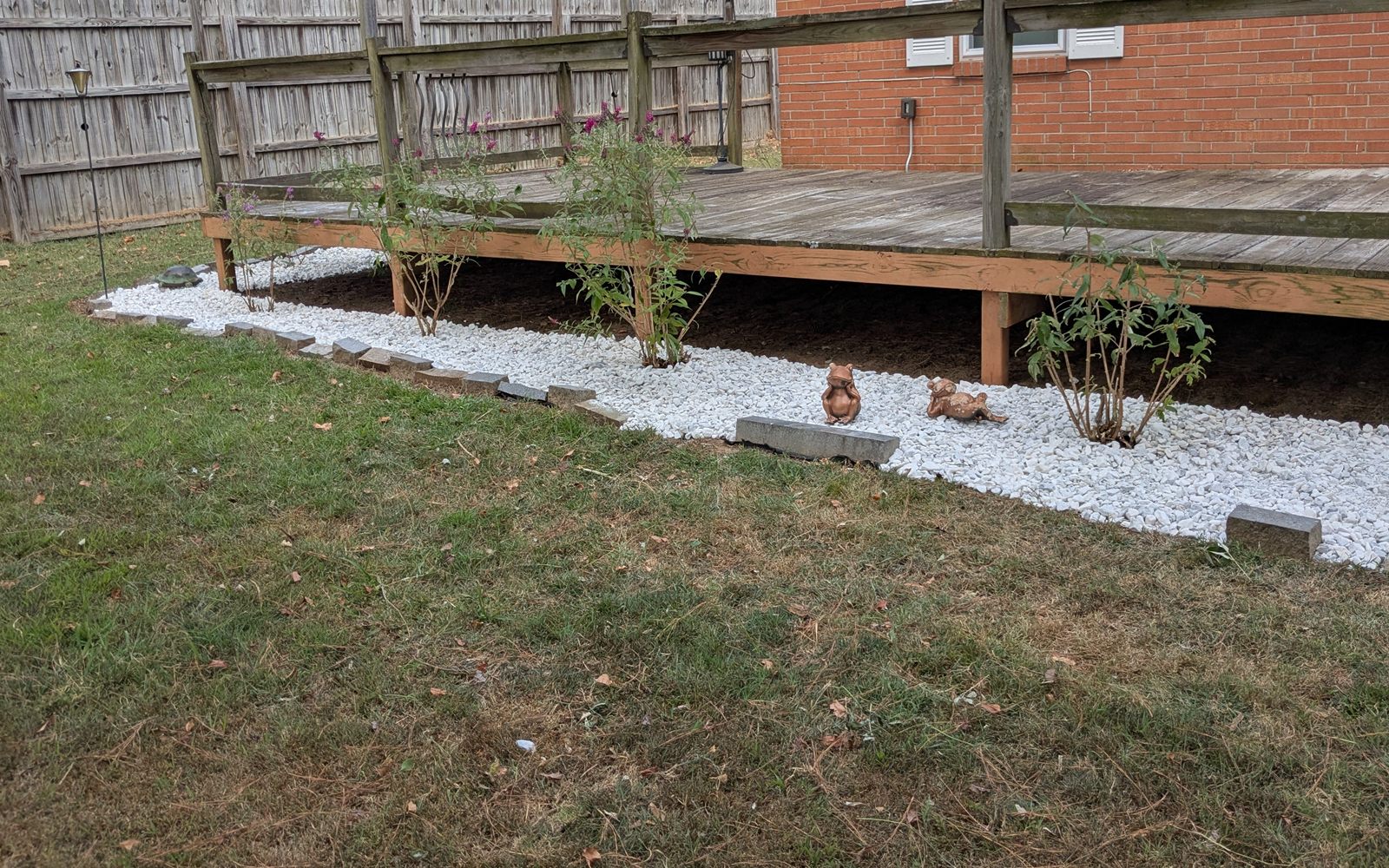 Yard cleanup and stone bed work